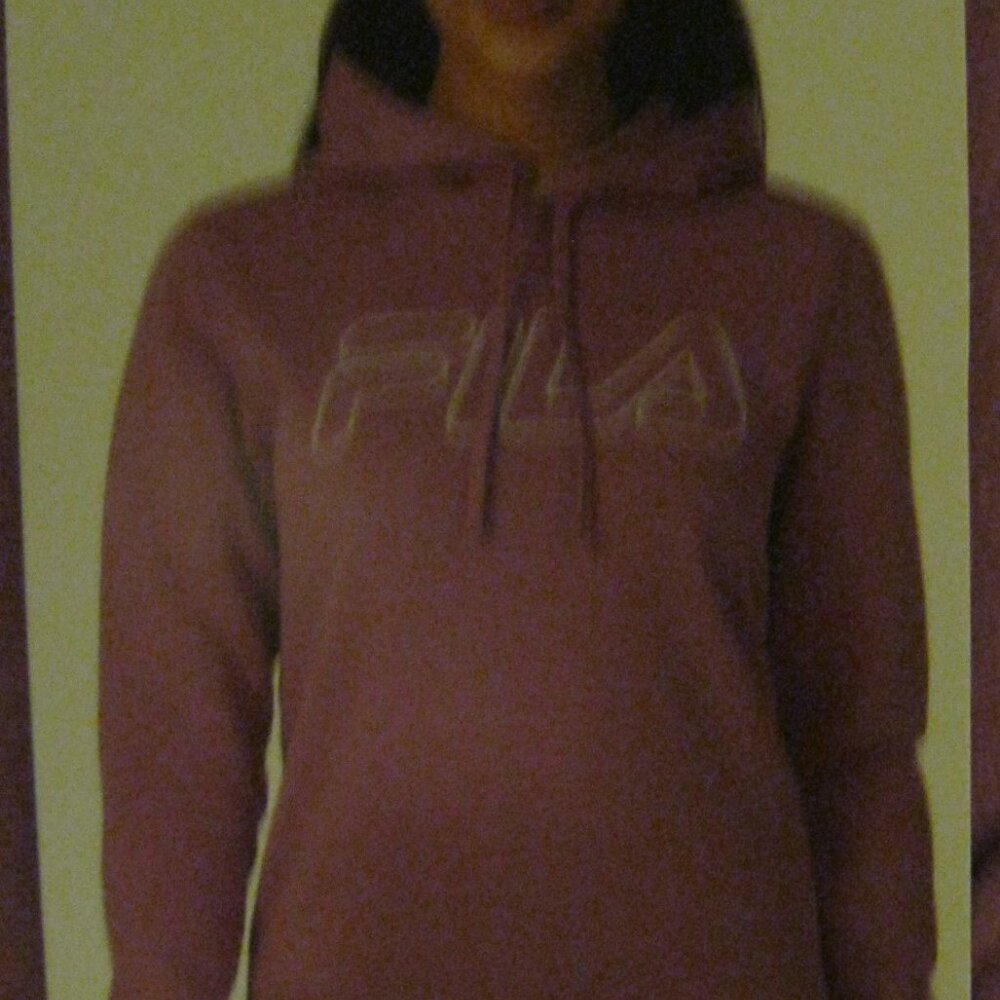 NEW FILA Women's Midweight Pullover Fleece Logo Hoodie Purple Size XL(0614)